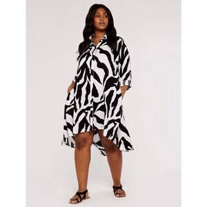 Apricot Zebra Oversized Hi/Lo Dress Size 6, $28, B53
